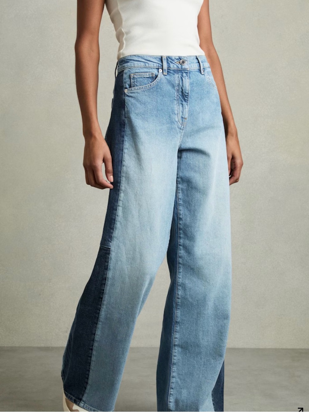 REISS contract panel wide leg jeans Sz 27 pants